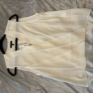 Rag & Bone Asymmetrical Wrap Blouse in Cream and Black